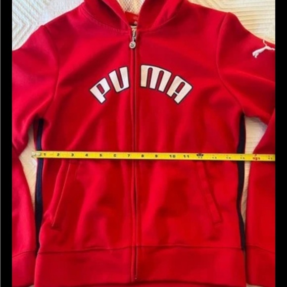 Puma Red Fleece Hoodie Sweatshirt Girl’s XL - Picture 7 of 11